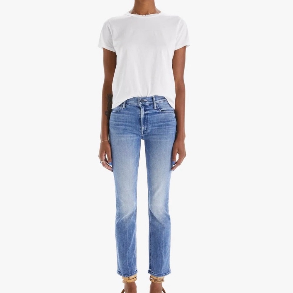 Mother Denim mid rise ankle cropped straight leg jeans 💙